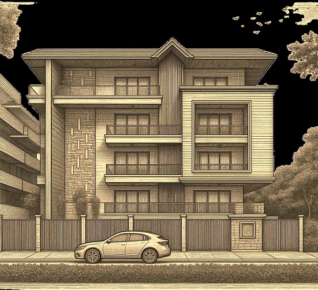 Urban Nest stilt floor plan showing parking layout and fire exit
